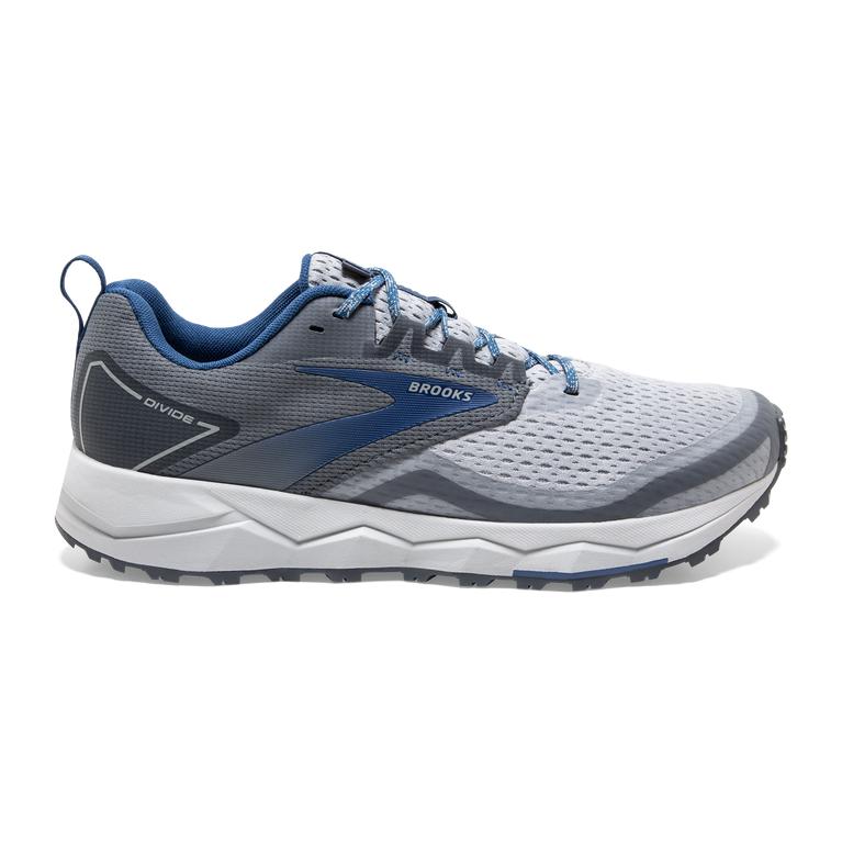 Brooks Divide 2 - Mens Outdoor Trail Running Shoes - Quarry/Grey/Dark Blue (40293SQRZ)